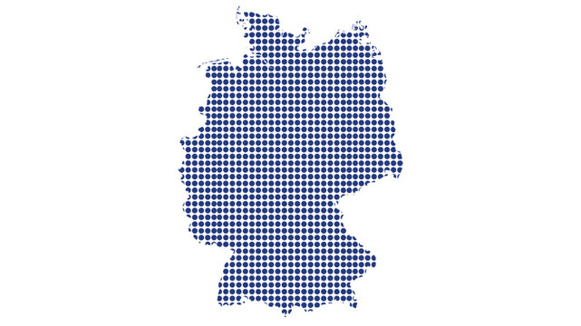 Germany map dotted vector illustration blue dot pattern country silhouette for infographic and travel design
