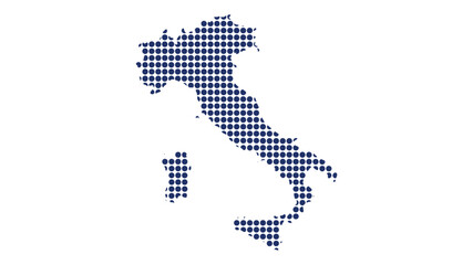 Obraz premium Italy map dotted vector silhouette blue halftone circle pattern europe geography template with Sicily for infographic poster presentation 