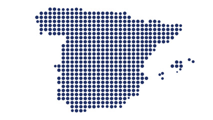 Spain map dotted vector silhouette blue halftone circle pattern europe geography template with islands for infographic poster presentation  © Salam Studio