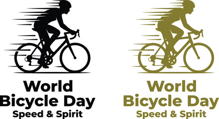 World bicycle day illustration cyclist riding vector graphics for june 3rd celebrations © Farjana