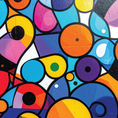 Fototapeta premium Colorful abstract shapes and circles.