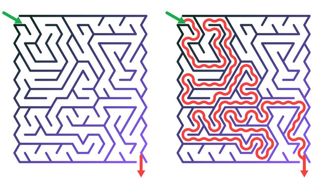 Triangular Labyrinth Puzzle with Long Winding Escape Route and Brain Challenge