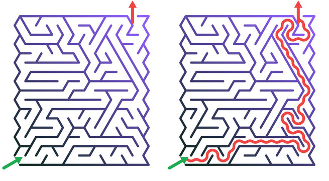 Triangular Maze Puzzle with Gradient Design and Escape Route Challenge