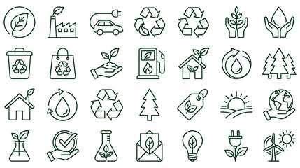 Fototapeta premium Collection of eco friendly symbols and icons.