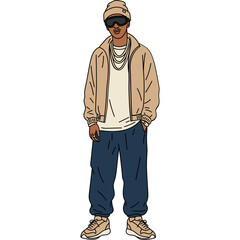 Fototapeta premium Cool Urban Streetwear Man Illustration