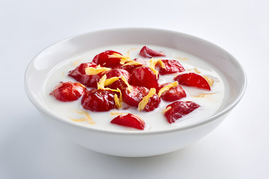 Classic Thai Dessert Tub Tim Krob with Colorful Water Chestnuts in Coconut Milk