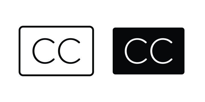 Closed caption icon. Symbols for websites