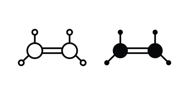 Ethylene molecule icon. Symbols for websites