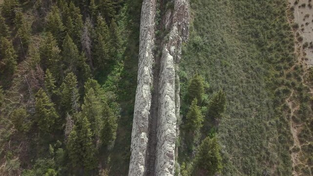 Devils Slide Weber Canyon Utah Aerial Reveal 4K