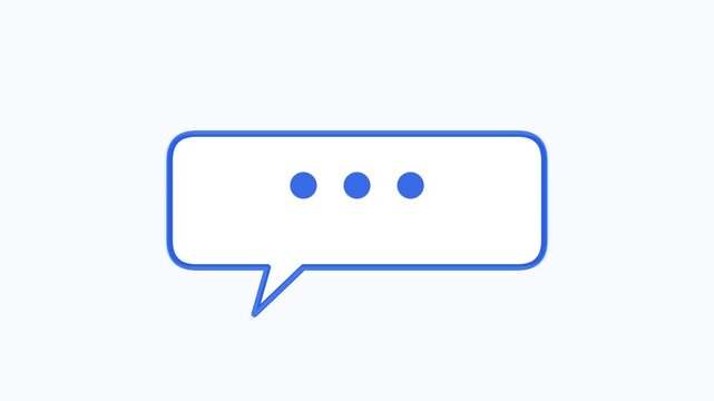3d chat bubble icon and blank speech balloon illustration for web communication dialog isolated on a white background