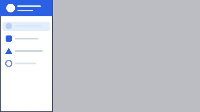 A person interacts with a menu on a gray background with icons.
