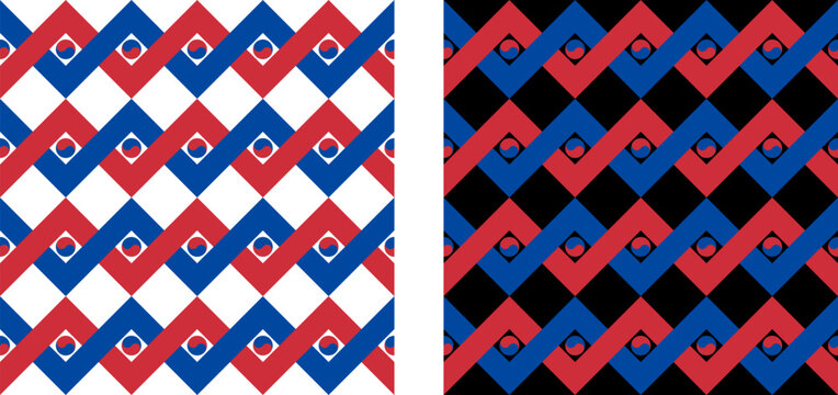 korean flag zigzag pattern background. vector illustration