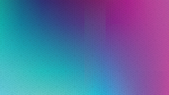Vibrant gradient background with an abstract geometric pattern of impossible triangles.