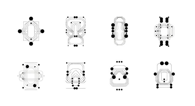Futuristic Abstract Geometric Icon Set