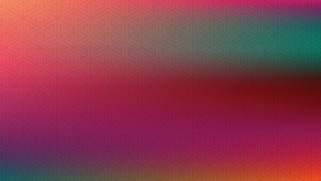 Abstract background with geometric triangular pattern and colorful red to green gradient.