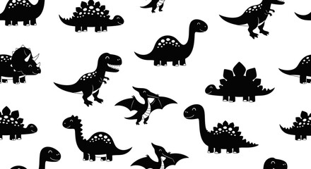 Cute Dinosaur Seamless Pattern Design © sitimmk