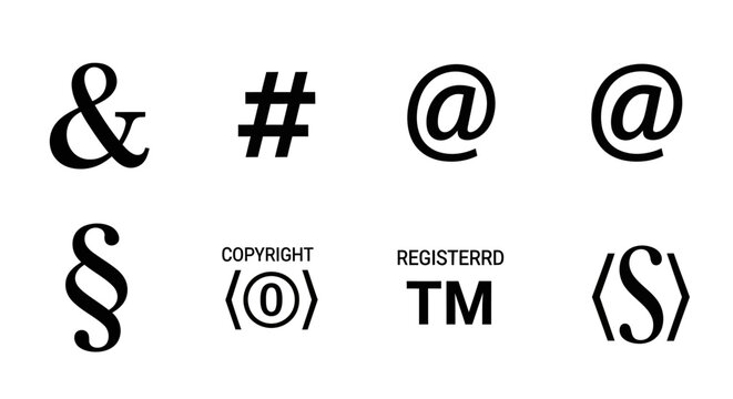 Typographic Symbols and Legal Icon Set