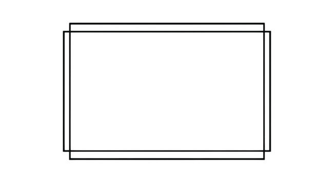 Double outline of a rectangle creates a layered visual effect on a white background.