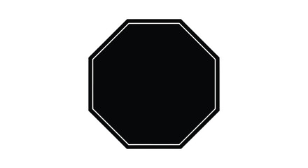Octagonal Stop Sign Silhouette With White Border Flat Design Silhouette © Mdarif