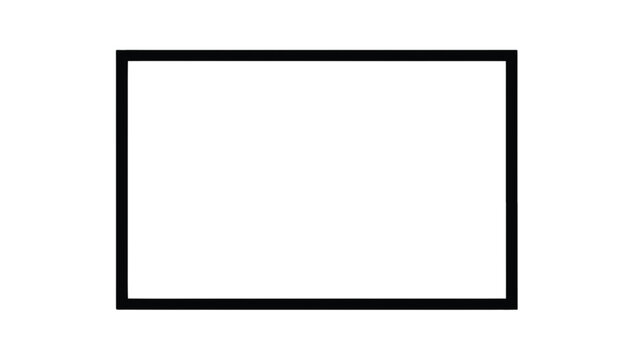 Outline of a rectangle on a white background, representing a blank canvas for design.