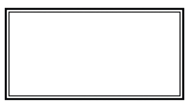 Thick black border defines a spacious white rectangle, excellent for marketing materials and visual.