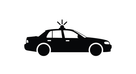 Police sedan vehicle silhouette against a white background © Mdarif