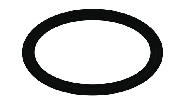 Simple black oval shape against a clean white background for design purposes.