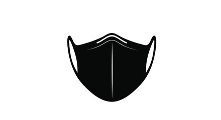 Fototapeta premium Protective Face Mask Silhouette Against A White Background