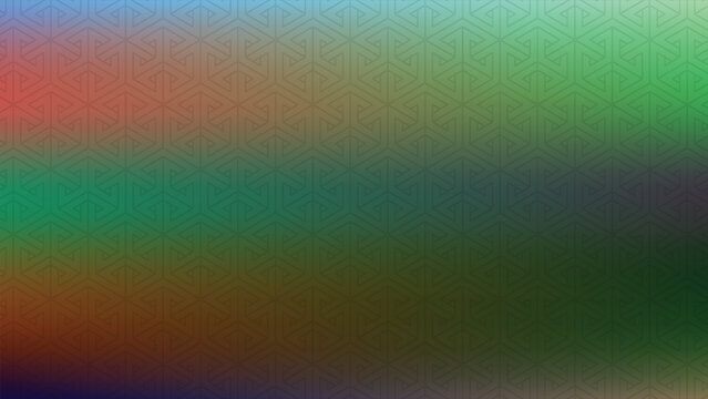 Abstract geometric seamless pattern background with interlocking triangles and green gradient.