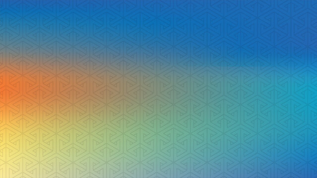 Abstract geometric vector background with pattern of triangles and gradient color palette.