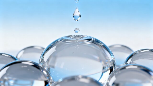 Water droplets and transparent spheres