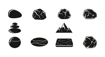 Rock and Mountain Icon Set © huhiyart
