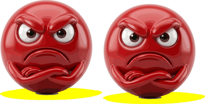 Red Angry Emoji Crossed Arms Illustration