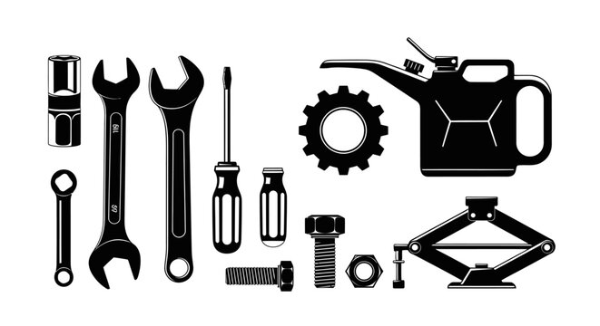 Automotive Repair Tool Icon Set