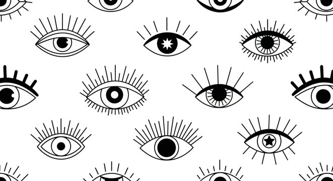 Stylized Eye Seamless Pattern Design