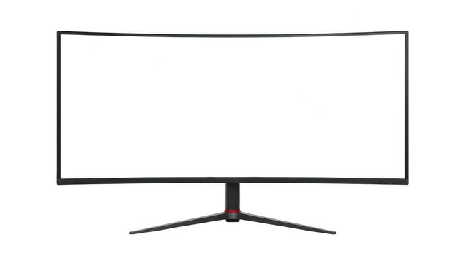 Modern flat screen tv on stand isolated on transparent background