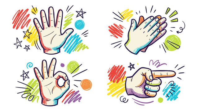 Hands with fingers and gestures.