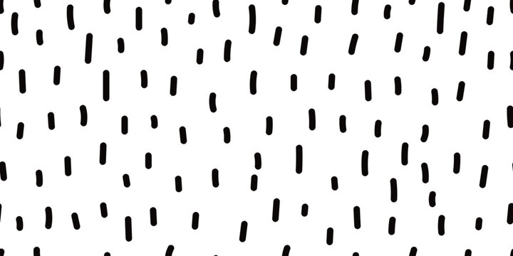 Abstract seamless pattern with black hand-drawn vertical dashes and short lines on a white background. Minimalist monochrome vector texture, ideal for modern textile design, wrapping paper, wallpaper,