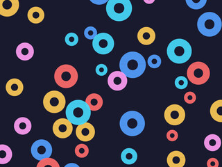 Naklejka premium Abstract Scattered Rings Contemporary Pattern Background