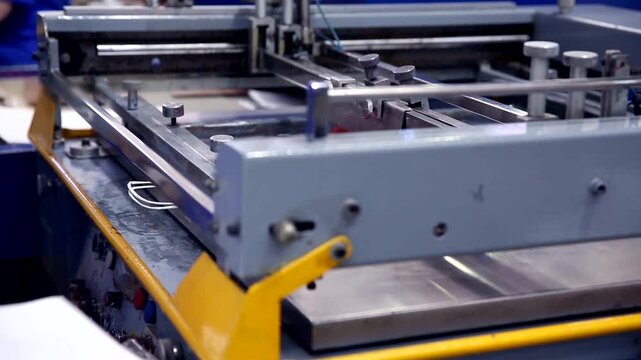 Industrial Screen Printing Machine in Factory Workshop