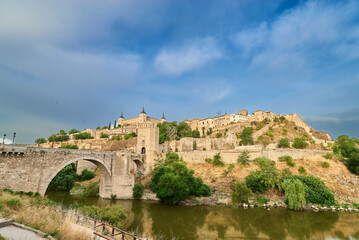 Fototapeta premium View from the Mirador del Tajo, Toledo, Castilla-La Mancha, Spain.