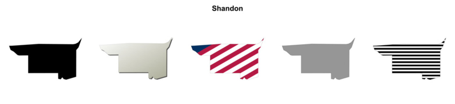 Shandon (California) blank outline map