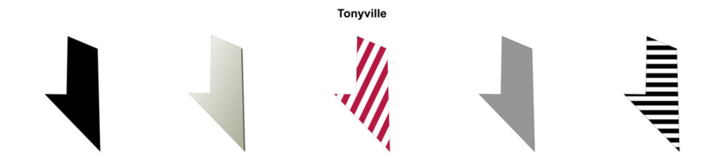 Obraz premium Tonyville (California) blank outline map
