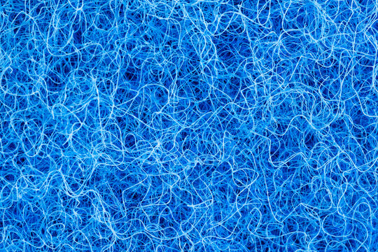 Abstract blue tangled fiber texture background