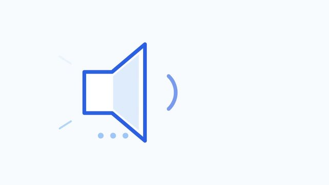 A graphic illustration depicts a loudspeaker icon emitting sound waves in a digital environment.