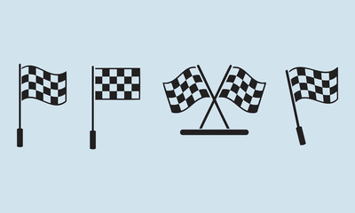 Fototapeta premium Set of checkered flags for racing, motorsport, and victory celebrations