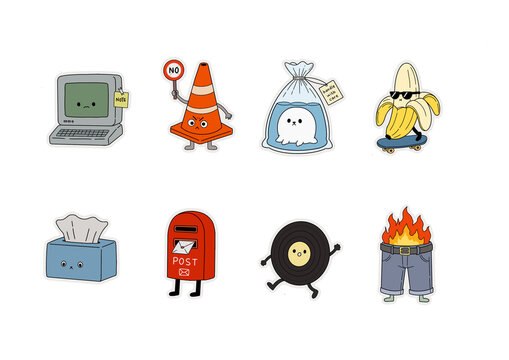 Random Funny Cute Doodle Sticker Pack  