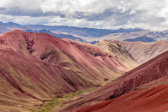Red Valley near Vinicunca Rainbow mountain, Peru