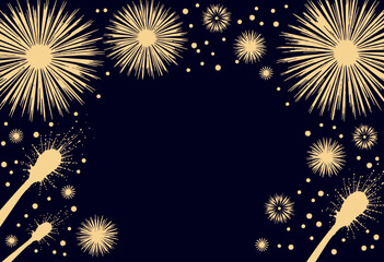 Fototapeta premium Vibrant Symmetrical Fireworks Display Against Midnight Sky