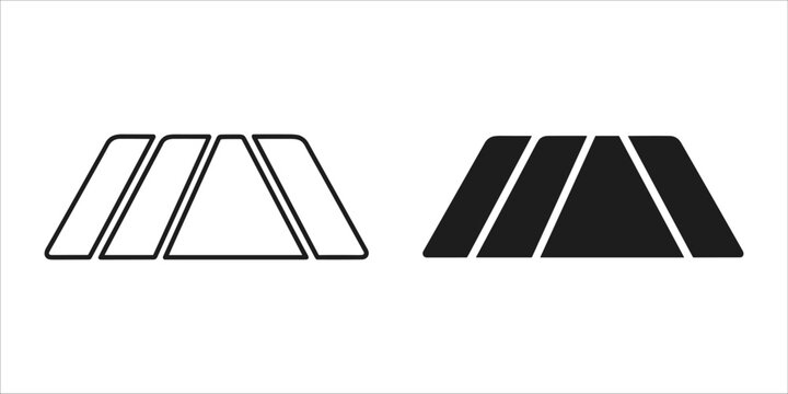 Black and white geometric trapezoid shapes with thick lines